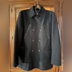 Calvin Klein double breasted wool jacket with quilted lining